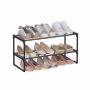 SONGMICS Shoe Rack, 4-Tier, 5-10 Pairs, Black, 30 × 68 × 33.8 cm