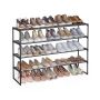 Jalatsiriiul SONGMICS LSA004B01, 4 astet, 5–10 paari, Must, 117 × 75 × 30 cm