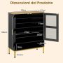 Shoe cabinet, 7 levels, 5 adjustable shelves, Black, 80 × 106 × 37 cm