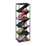 Jalatsiriiul Relaxdays 10050773_46, 5 riiulit, kuni 10 paari, Must, 38 × 121 × 30 cm