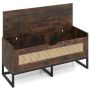 Shoe bench, with storage compartment, Brown, 100 × 44 × 35 cm