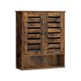 Wall cabinet 60 x 20 x 70 cm with 2 doors, vintage brown