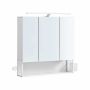 Bathroom mirror cabinet with lighting and height-adjustable shelf, white