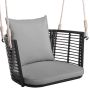 Hanging chair 77x62x38cm., black/gray