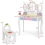 Children's dressing table with stool, various colors