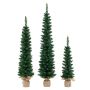 Set of 3 LED artificial Christmas trees, green