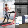 Treadmill, 2 in 1, Red, 124 × 107 × 68.5 cm