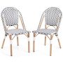 Bistro chairs, 2 pcs, White/black/multicolor, 57 × 41 × 89 cm