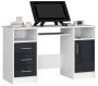 Desk NORE Ana, white/dark grey