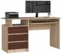 Desk NORE CLP S135, dark brown/oak color