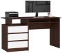 Desk NORE CLP S135, dark brown/white