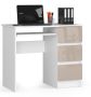 Desk NORE A-6, right, white/cream color