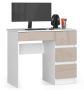 Desk NORE A-7, left, white/cream color
