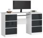 Desk NORE A-11, white/dark grey