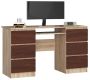 Desk NORE A-11 6, dark brown/oak
