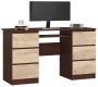 Desk NORE A-11, dark brown/oak color
