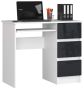 Desk NORE A-6, right, white/dark grey