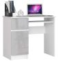 Desk NORE A-7, left, white/light gray