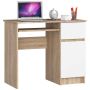 Desk NORE A-7, right, white/oak color