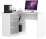 Corner desk NORE B16, left, white/light gray