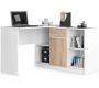 Corner desk NORE B-17, white/oak