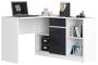 Desk with chest of drawers NORE B17, white/dark grey