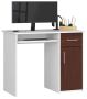 Desk NORE S90, white/dark brown