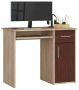 Desk NORE S90, dark brown/oak