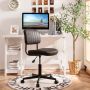 Office chair, Adjustable height, Black/brown, 53 × 53 × 75–86 cm