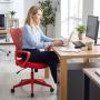 Office chair, Adjustable height, Red, 63.5 × 95.5–103 × 62 cm
