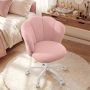 SONGMICS OBG030SA01 Office Chair, Adjustable Height, Pink, 64 × 79–89 × 64 cm