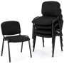 Office chairs, 5 pcs, Black, 57 × 78 × 54 cm