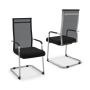 Office chair set, 2 pcs, Black, 55 × 64 × 108 cm