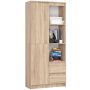 Kontoririiul CLP R11, uste ja 2 sahtliga, Pruun, 80 × 180 × 35 cm
