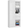 Kontoririiul CLP R15, 7 riiulit, 1 uks ja 2 sahtlit, valge, 80 × 180 × 35 cm