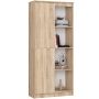 Kontoririiul CLP R80 1D 4P, 1 uks, 8 riiulit, pruun, 80 × 180 × 35 cm
