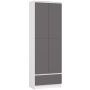 Kontorikapp CLP R60, 2 ust, 1 sahtel, valge/hall, 60 × 180 × 35 cm
