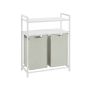 Laundry basket 2 x 46 L with 2 shelves, white