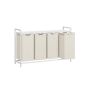 Laundry basket with shelf 140L., white/cream color