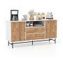 Sideboard cabinet, 5 shelves, 2 drawers, White, 150 × 74 × 45 cm