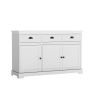 Buffet cabinet, 3 drawers, White, 135.9 × 43.2 × 86.4 cm