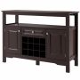 Buffet cabinet, Wine rack for up to 12 bottles, White/coffee/black, 117 × 82 × 40 cm