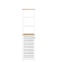 Freestanding bathroom cabinet 39x30x160cm., white/light brown