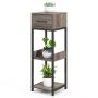 Plant shelf 30.5x30.5x92cm., gray/black