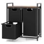 Laundry basket 66.5x33x72cm., black