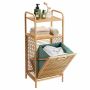 Laundry basket 40.5x33x95.5cm., light brown/green