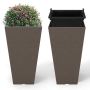 Set of 2 pots 29.5x29.5x57cm., brown