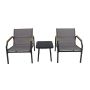 3-piece garden furniture set, black/dark grey