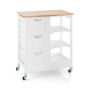 Kitchen island on casters 67x37x83.5cm., white/light brown