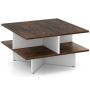 Coffee table 60x60x33cm., brown/white